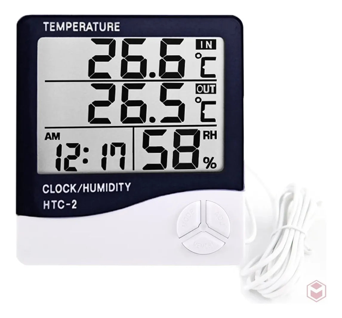 Termohigrometro Digital Higrometro, Termometro, Reloj Sonda