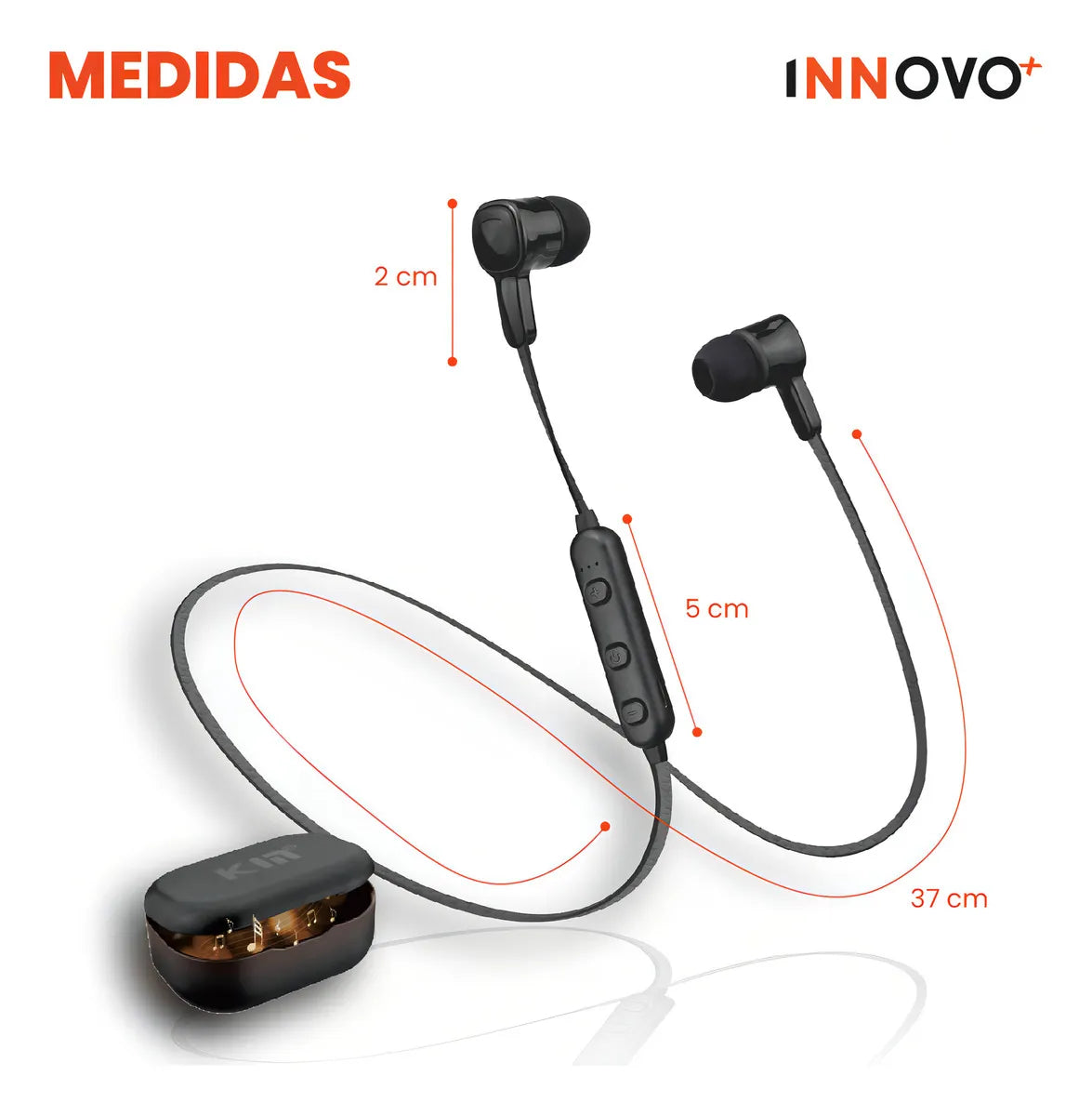 Audifono Bluetooth Deportivo Control Volumen Con Estuche Kin Hifi Sound Hifi Sport
