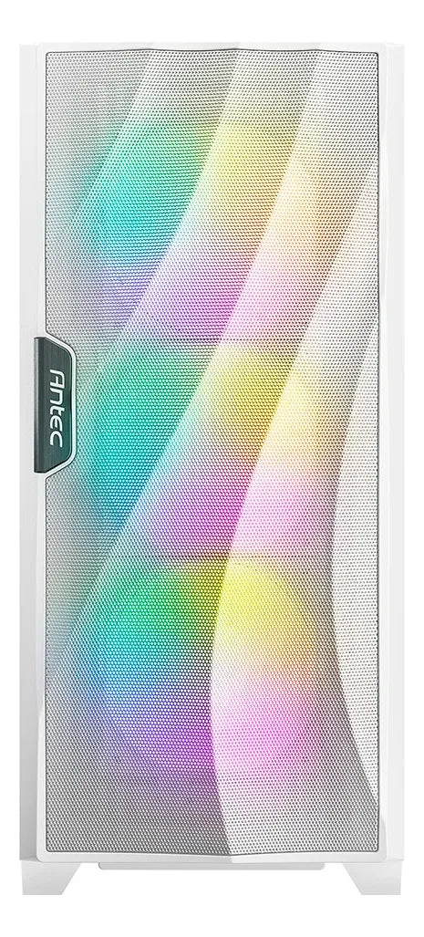 Armario Antec Df700 Flux Mesh de vidrio templado para jugadores, 5 x 120 mm, color blanco