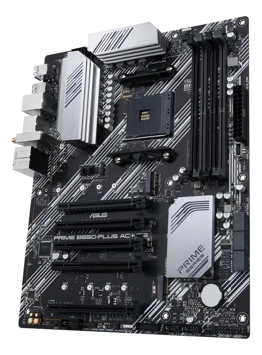 Asus Prime B550-plus Ac-hes Amd Am4 (5ª Generación Ryzen lista) Atx Motherboard (dual M.2, Pcie4.0, Wifi5, 1gb Ethernet, Sata 6 Gbps, Usb 3.2 Gen 2 Tipo-c, Frontal Usb 3.2 Gen 1 Tipo-c Y Cec Tier Ii)