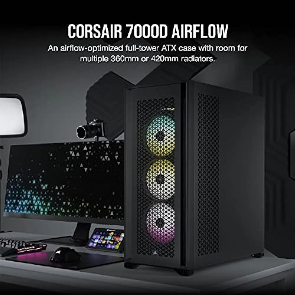 Corsair 7000d Airflow Full-tower Atx Pc Case, Negro Black