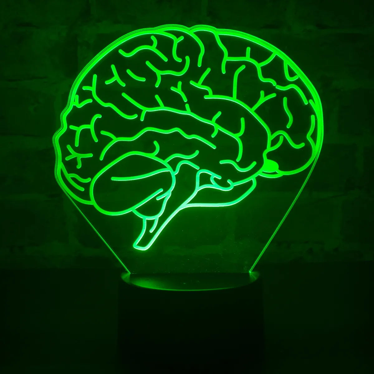 Lámpara De Noche Led Cerebro Regalo Decoración Holograma Negro