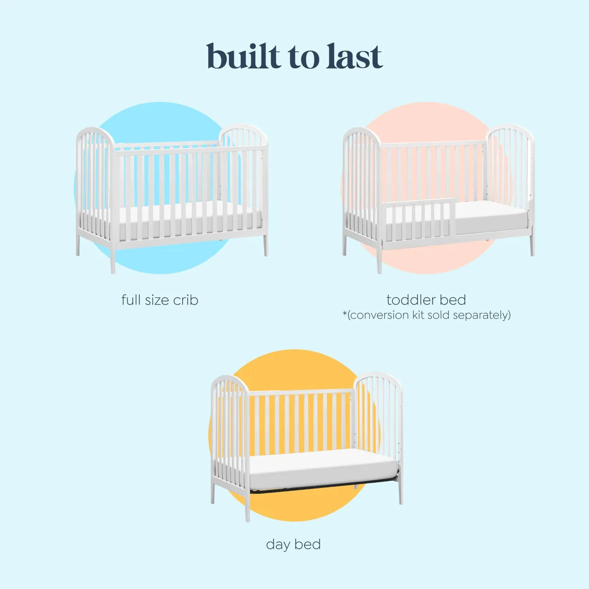 Cuna 3 En 1 Convertible A Cama Infantil Y Sofá Blanca