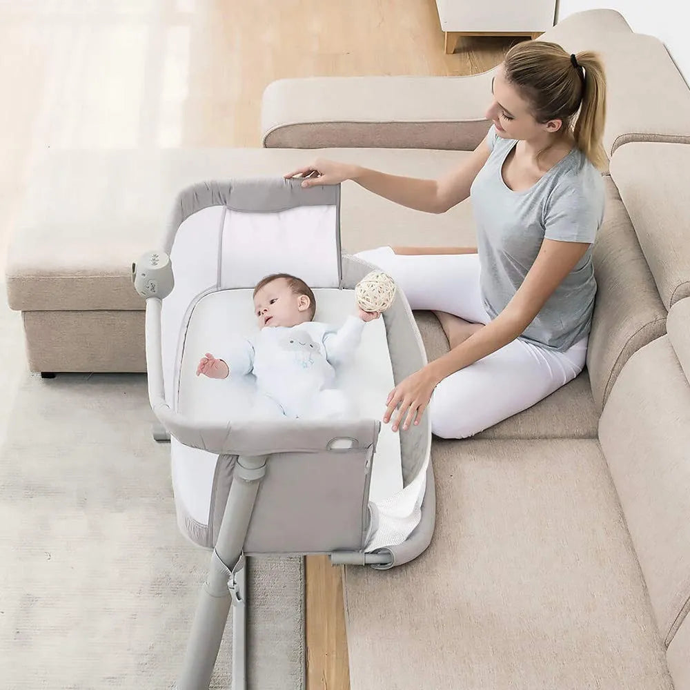 Cuna De Bebé Estilo Moisés Portátil Ajustable Lado De Cama