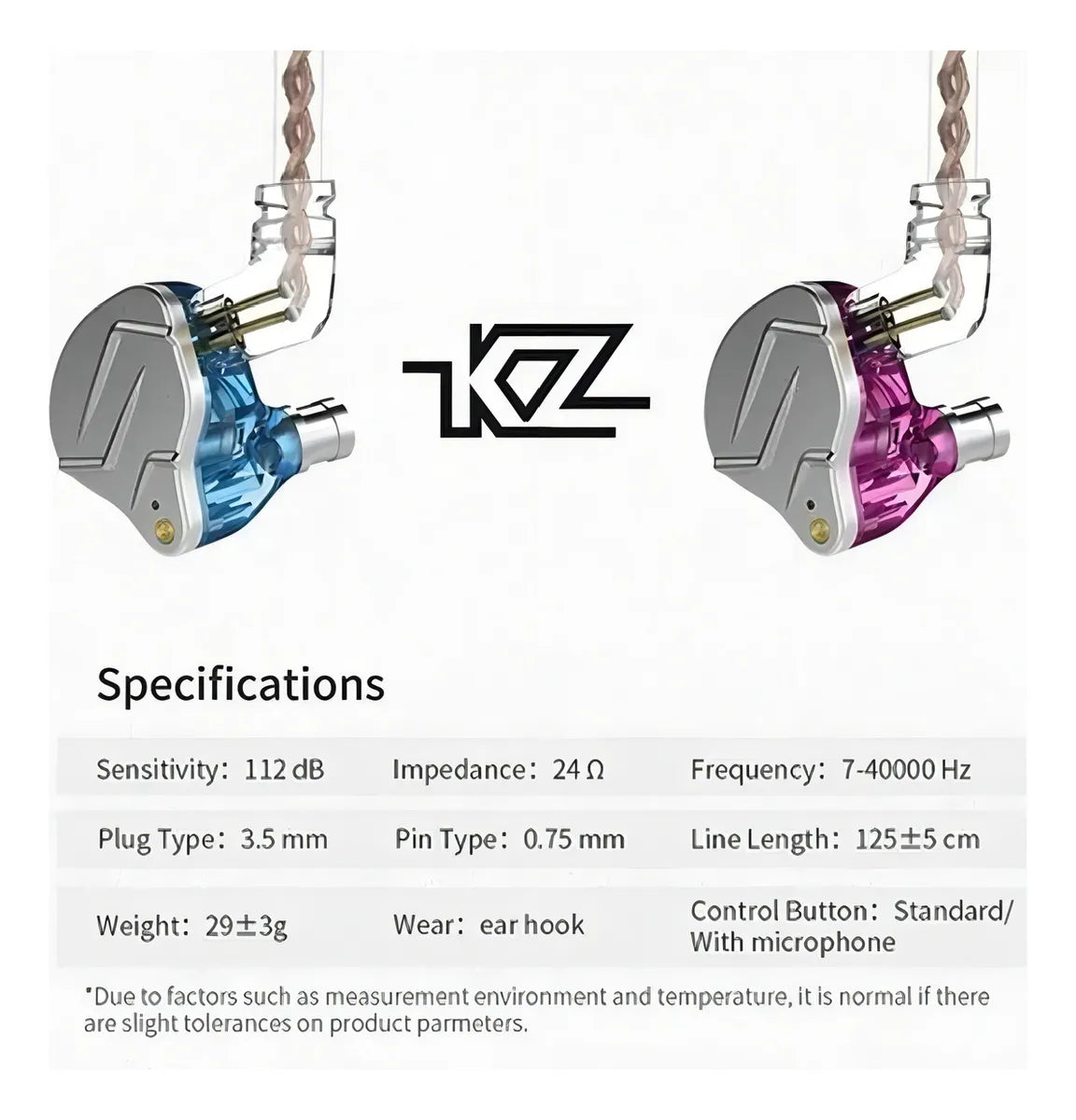 Fone de ouvido in-ear sem fio KZ Auriculares con cable ZSN Pro with mic negro