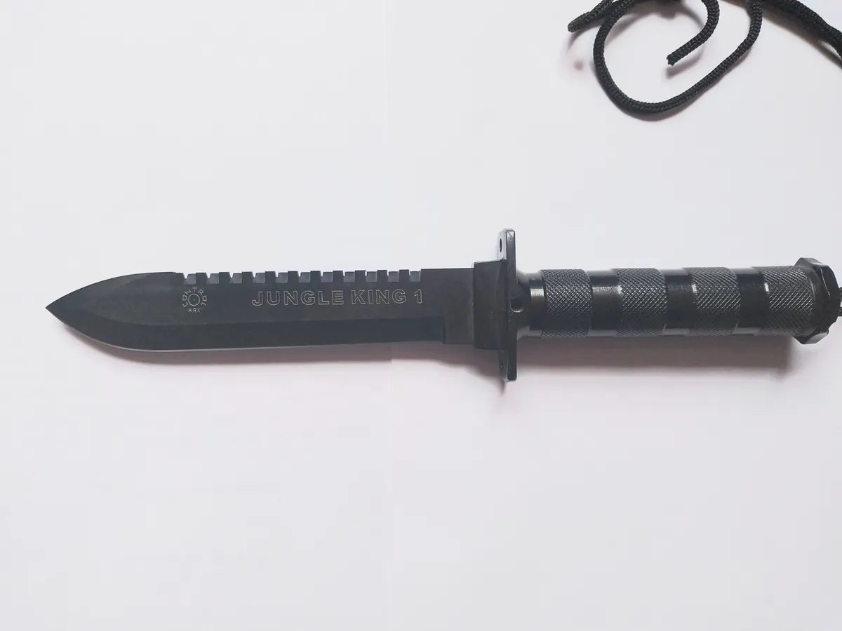 Cuchillo Tactico De Supervivencia Camping Cauchera Brujula Negro