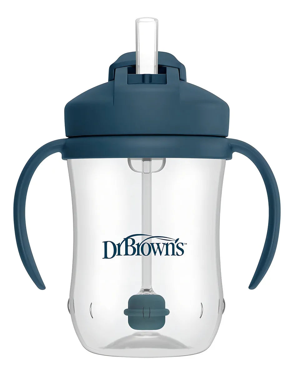 Vaso Entrenador Con Pitillo Dr. Browns 9 Oz Color Azul Azul