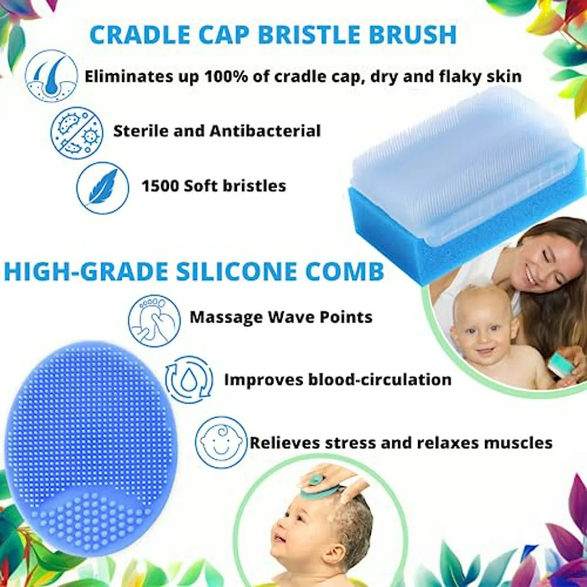 Set De Cepillo Y Peine Para Costra Láctea En Bebés - Kit De