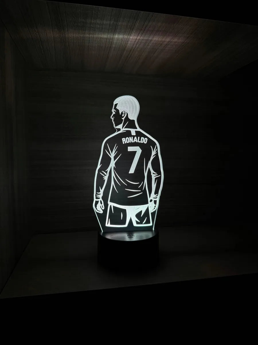 Lámpara De Noche Led Cristiano Ronaldo Cr7 Holograma Regalo - Negra