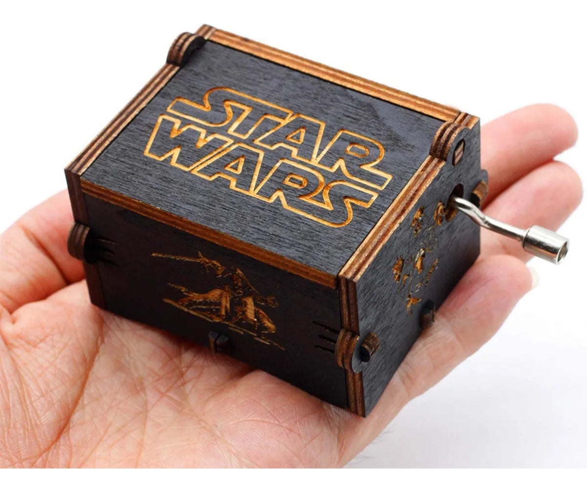 Caja Musical - Star Wars Madera Negra Regalo Fans Negro