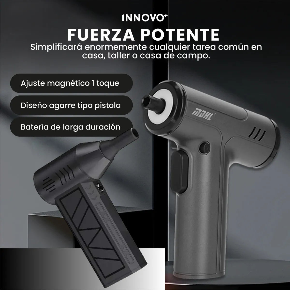 Destornillador Eléctrico 10 En 1 Con Mini Ventilador Portátil Innovo 4 Velocidades