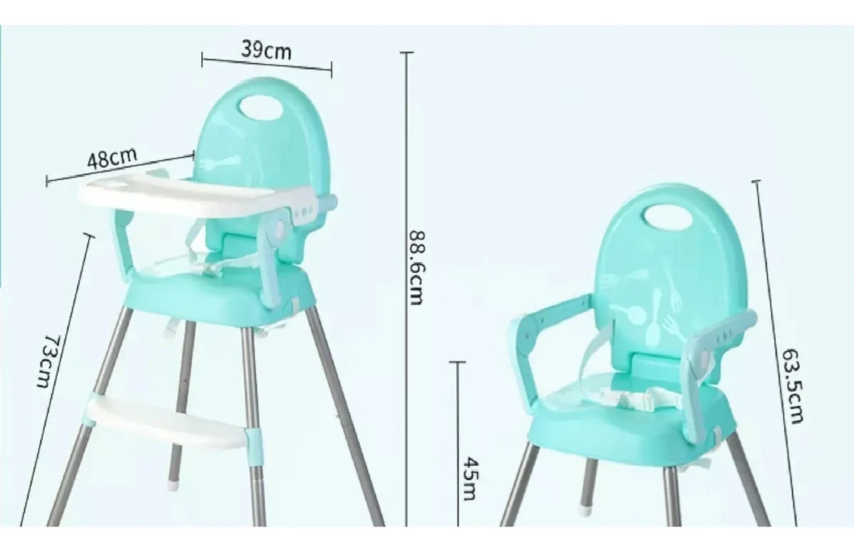 Silla Comedor Para Bebe Portátil Niños Color Niñ@s Gris