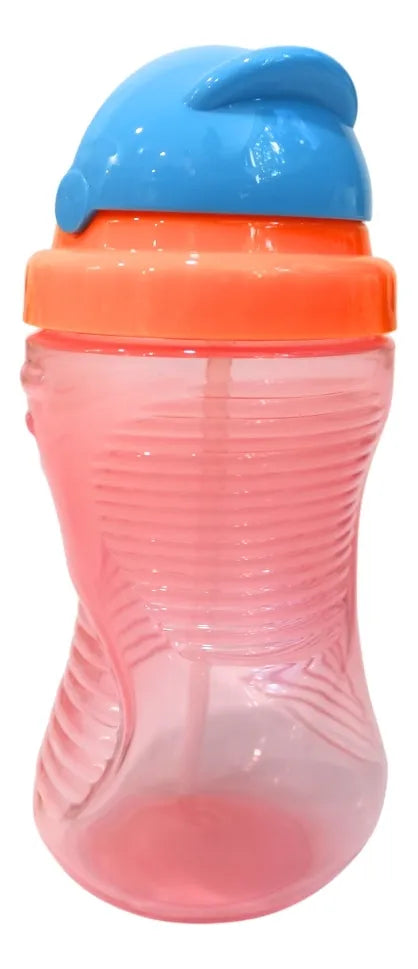 Vaso Entrenador 300ml Vasopitillo Antiderrame 10oz Bebesitos Color Naranja