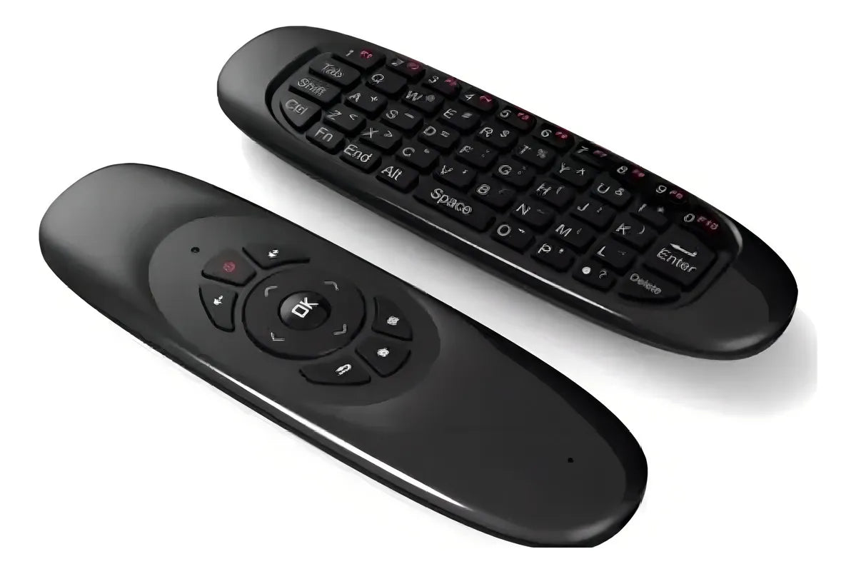 Control Remoto Air Mouse Smart Tv Bluetooth Inalámbrico Mouse Negro Teclado Negro