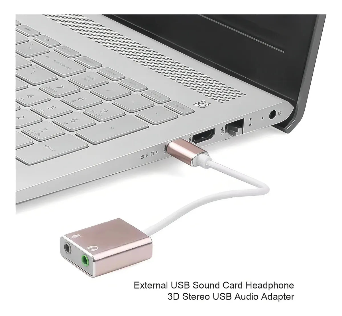 Cable Adaptador Tarjeta Sonido Tipo C A Microfono Y Audifono Color Silver