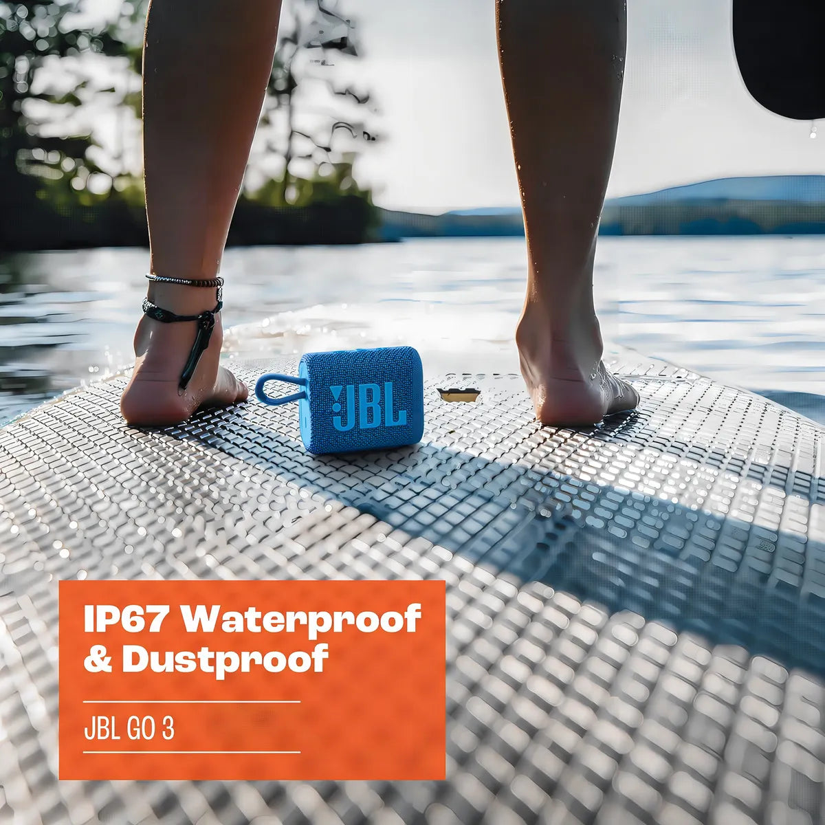 Altavoz Portátil Jbl Go 3 Eco Bluetooth Impermeable, 5 Horas Color Gris