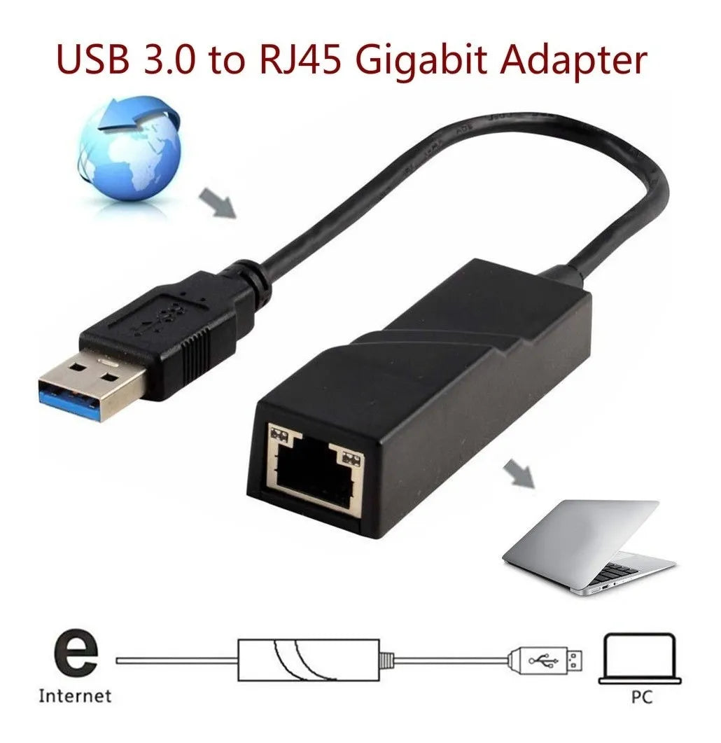 Adaptador De Usb 3.0 A Rj45 Red Lan Gigabit 10/100/1000