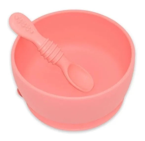 Bowl De Silicona Con Ventosa Y Cuchara Libre De Bpa Color Color Piel