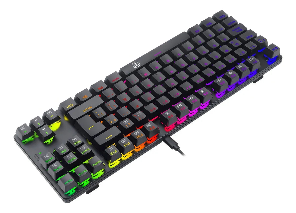 Teclado T-Dagger Bora QWERTY T-Dagger Red español color negro con luz RGB