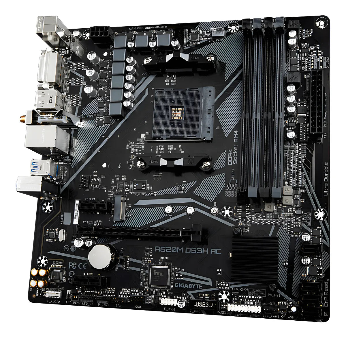 Motherboard Gigabyte A520m Ds3h Ac Am4 Wifi M.2 Nvme