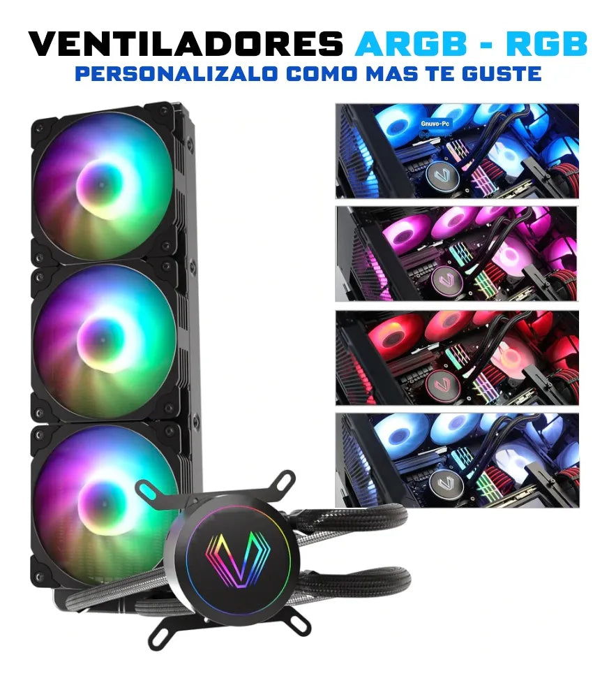 Refrigeracion Liquida Vetroo 360 Lga 1700 Am5 Negro Argb Pc