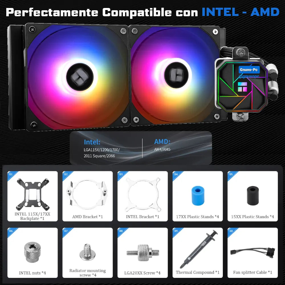 Refrigeracion Liquida Ta 240 Mm Argb Lga 1700 Am5 Am4 1200