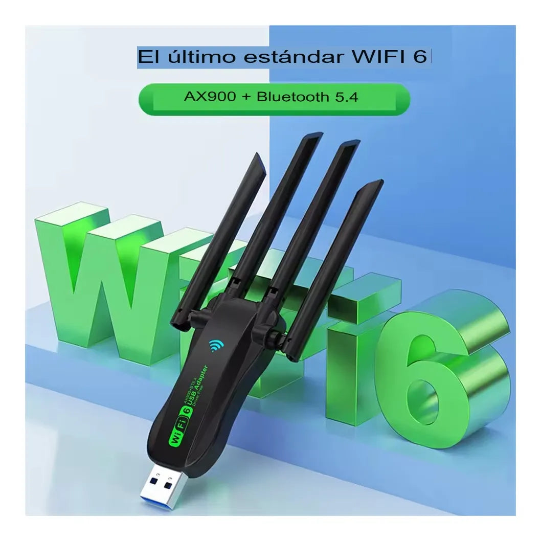 Adaptador Usb Wifi 6 Ax900 Bluethoo 5.4 Doble Banda 2,4ghz