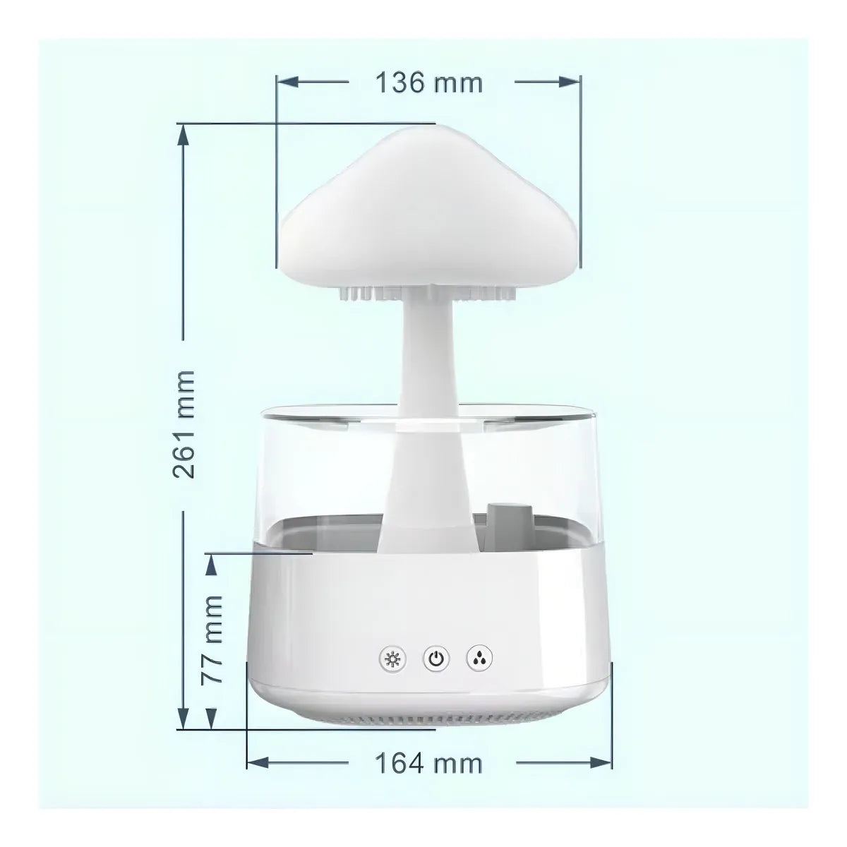 Humidificador De Aire Tipo Lluvia Con Forma De Hongo Con Luz