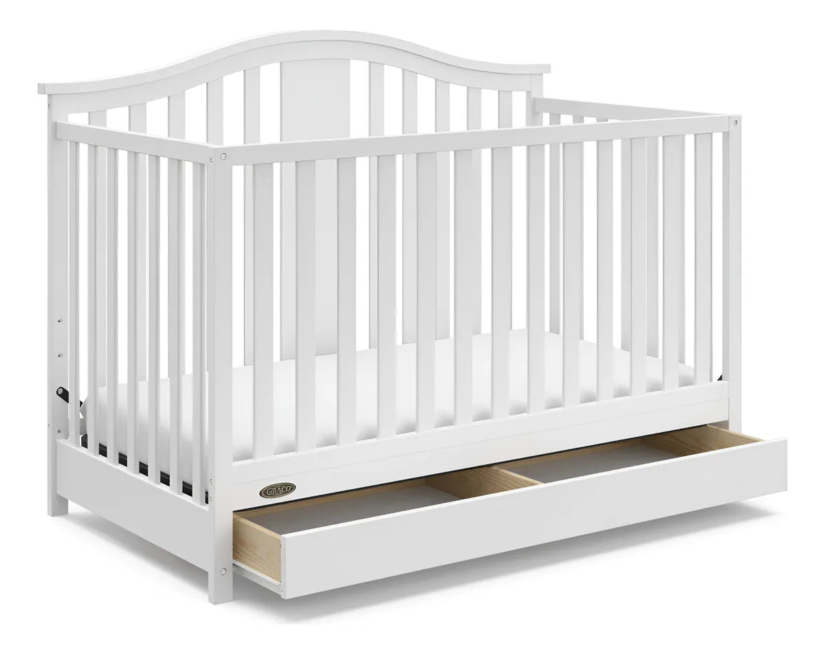 Cuna Convertible 4 En 1 Color Blanco Con Gaveta