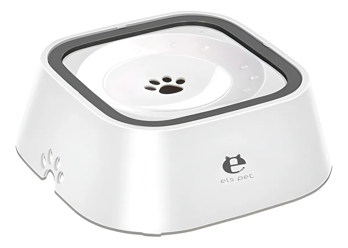 Plato Bebedero Antiderrame De Agua Mascotas Perros Gatos 1 L Blanco