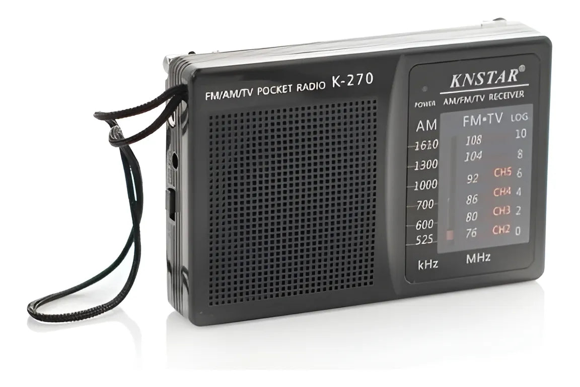 Radio Portatil Mini Am Fm Parlante Auriculares A Pilas Color Negro