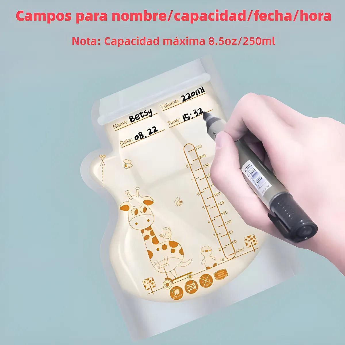 Bolsas Para Almacenar Leche Matern 50 Pcs Con Bolígra