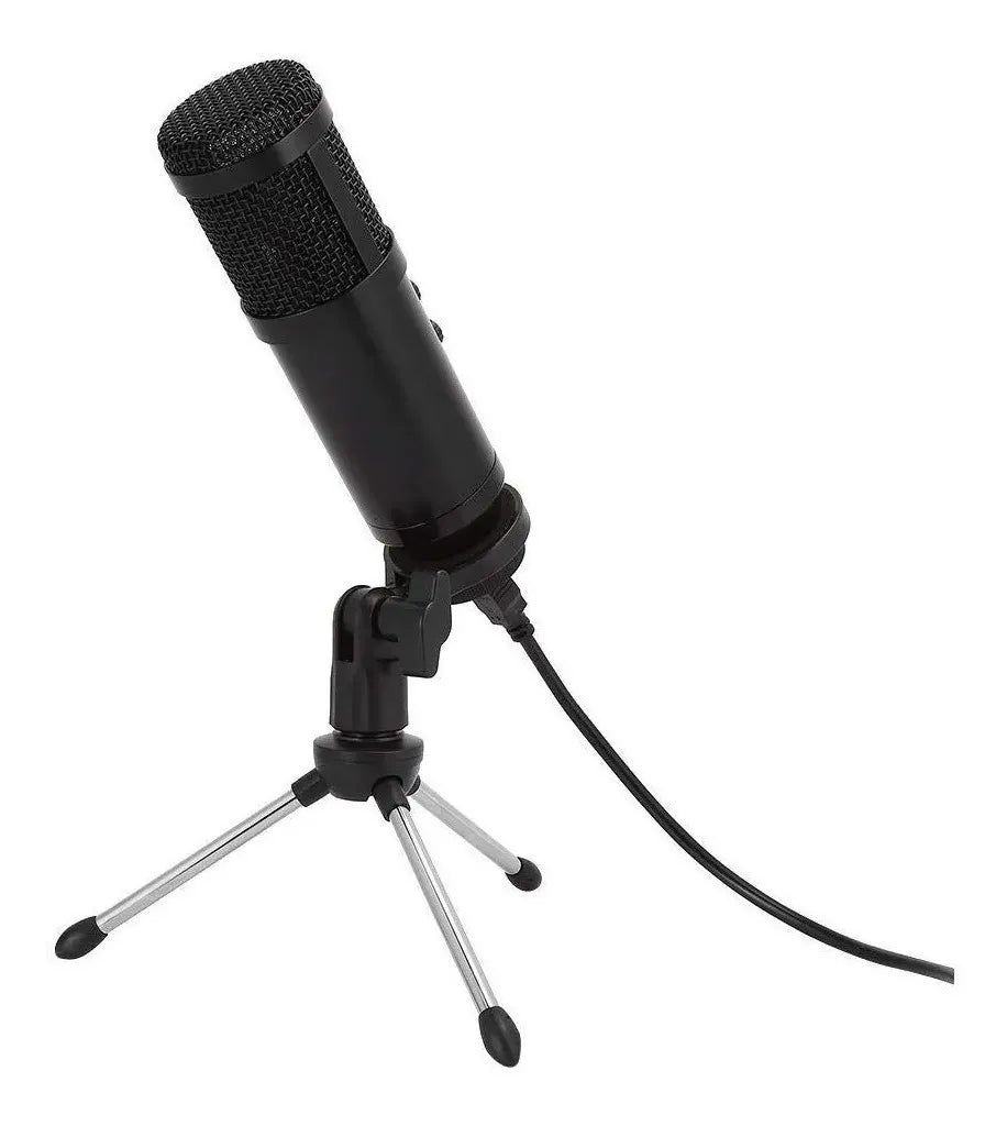 Micrófono Condensador Usb Con Trípode Negro