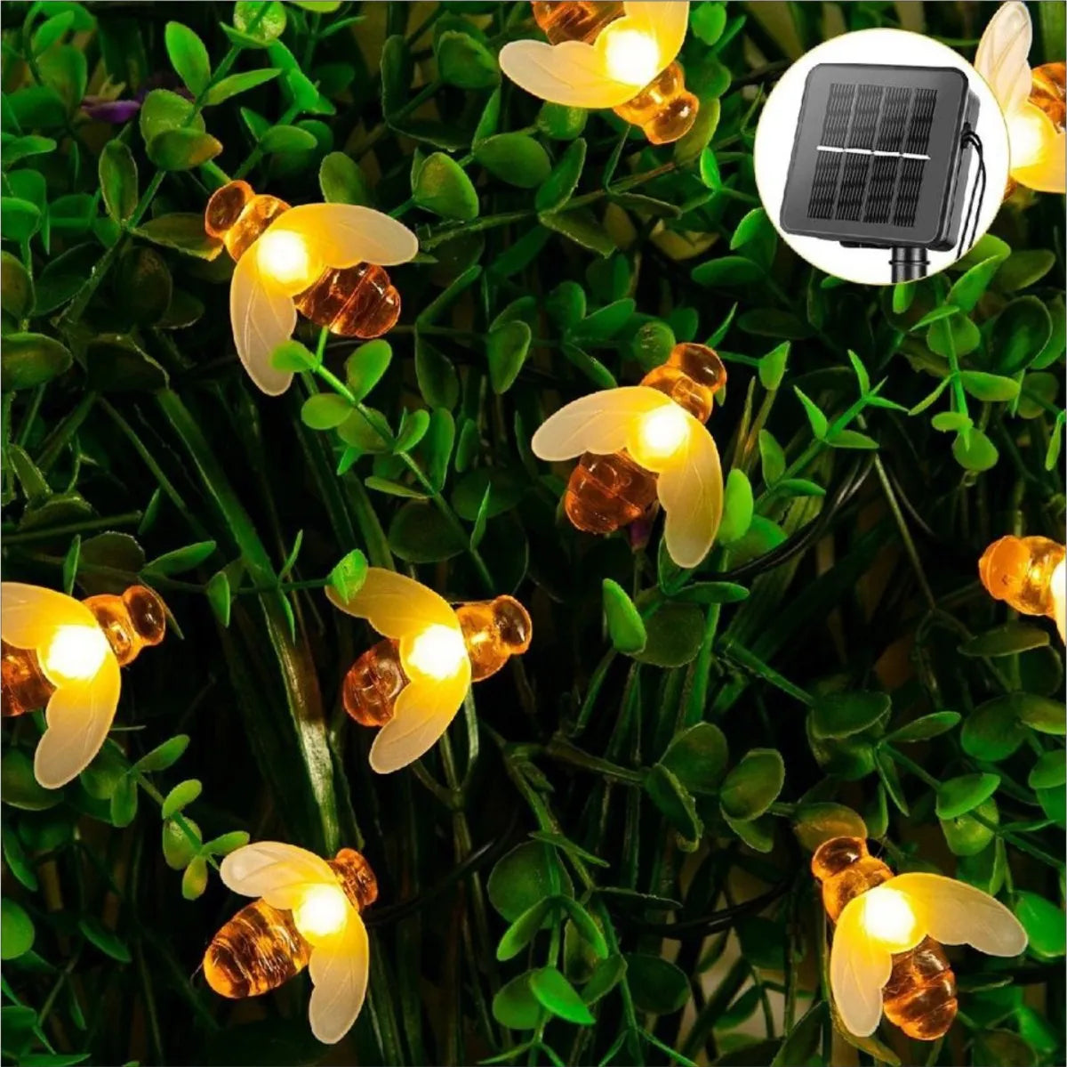 Luz Solar Abejas 4.5 Metros 20abejas Blanco Cálido