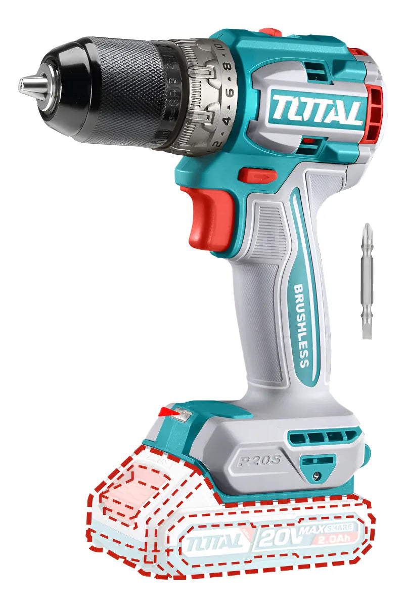Taladro Inalambrico 1/2 20v 60nm Total No Incluye Bat Ni Car Turquesa 50 Hz/ 60 Hz