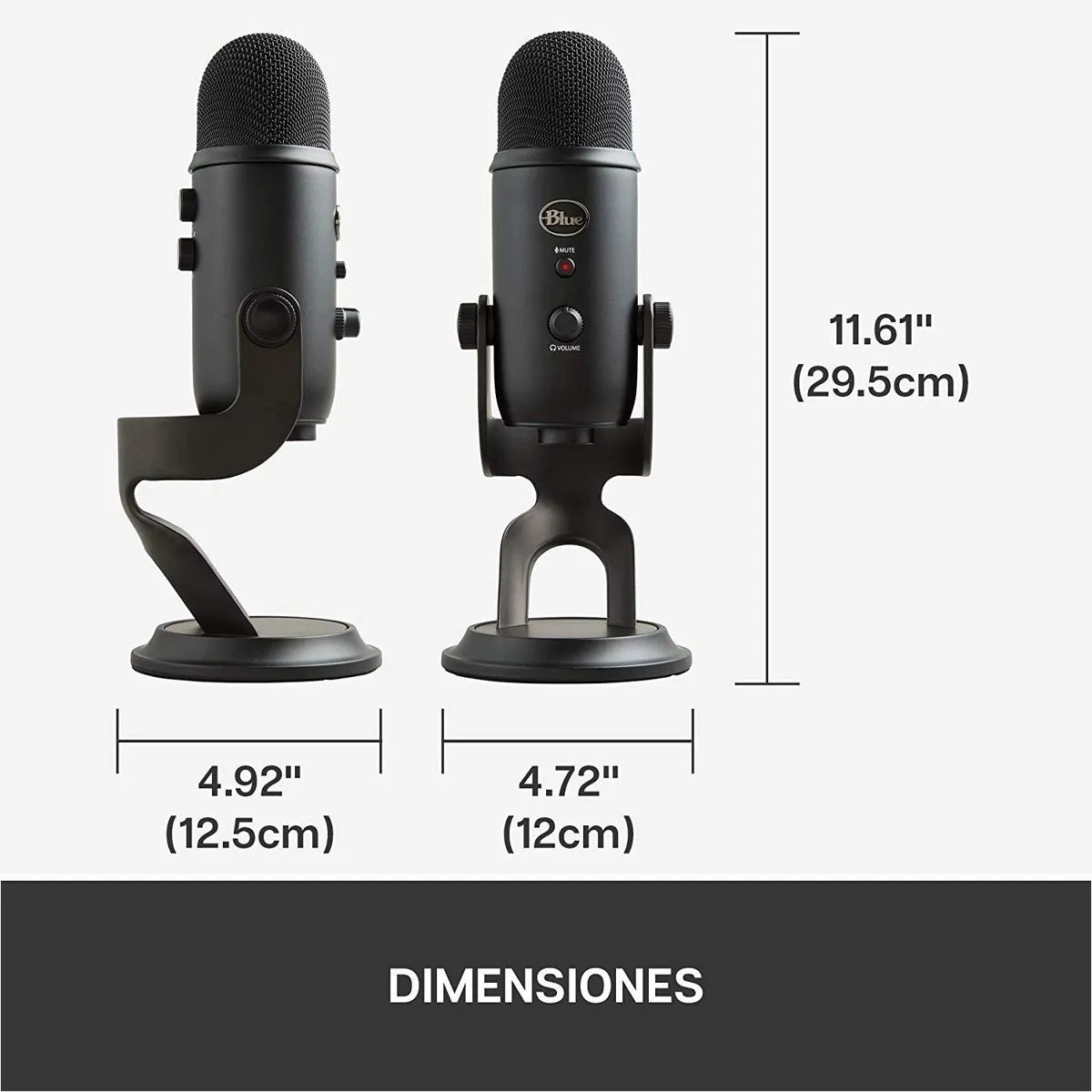 Micrófono Blue Yeti Condensador Omnidireccional color blackoutS