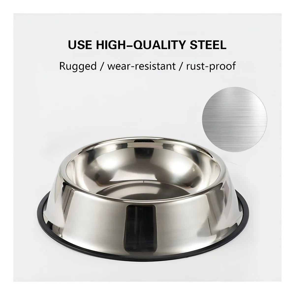 Comedero Plato Para Perros Y Gatos En Acero Inoxidable 22cm Color Plateado