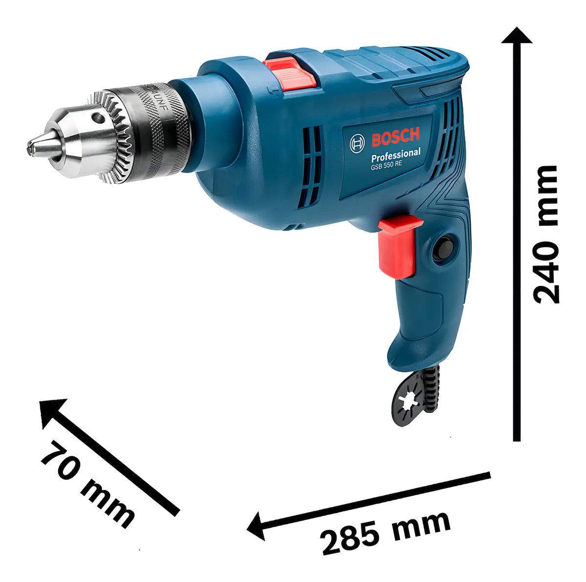 Taladro de impacto Bosch GSB 550 RE 550W con caja de cartón de