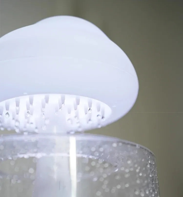 Humidificador Difusor De Aroma Diseño Nube Efecto De Lluvia Color Blanco
