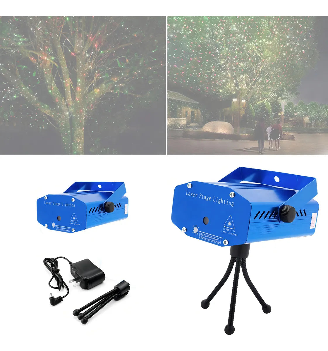 Foco reflector con diseño navideño, proyector navideño, luces variadas de colores