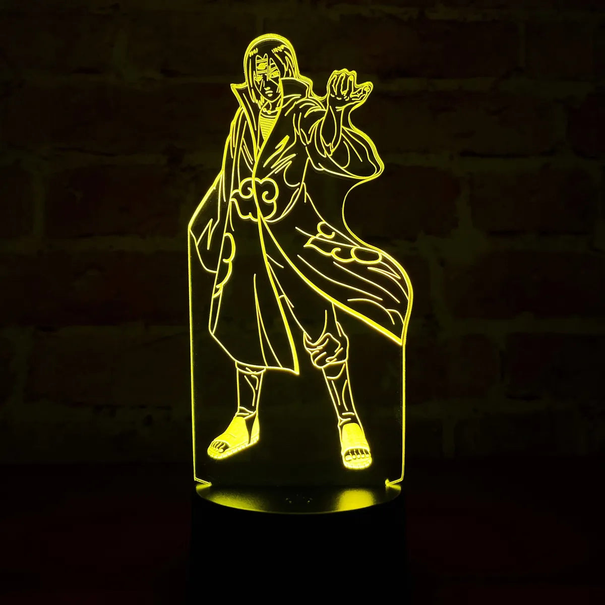 Lámpara Led Naruto Itachi Uchiha Decoración Regalo Holograma - Negra