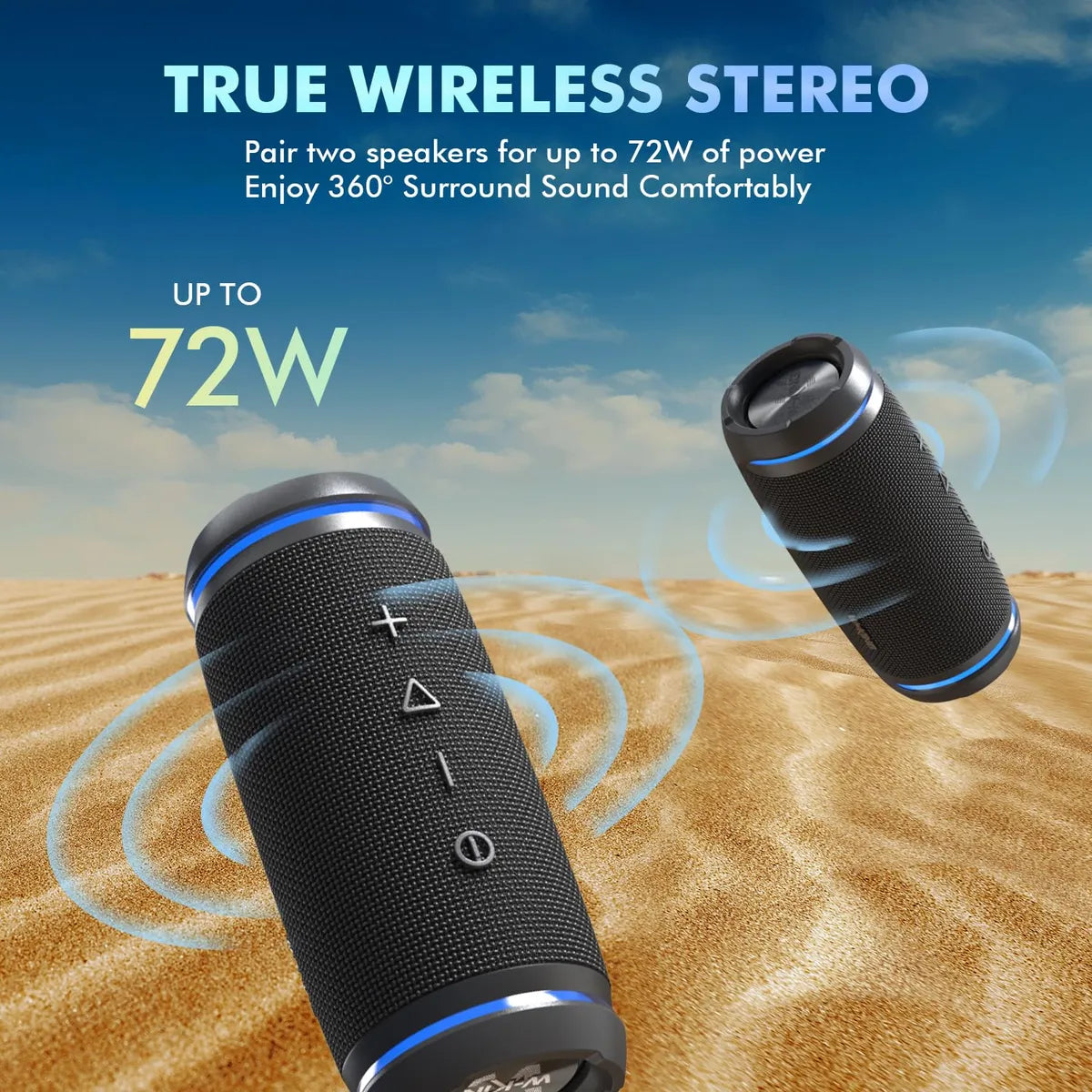 Altavoces Portátiles 36 W Bluetooth Ipx6 Sonido 360 30 Horas Negro