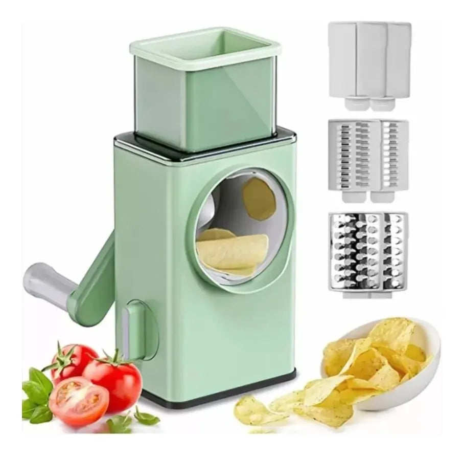 Cortador De Verduras Multifuncional 3 En 1 Cuchilla Rallador Verde Claro
