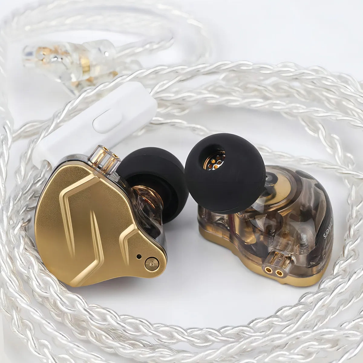 Audífonos In-ear Kz Zsn Prox Híbrido Hifi Monitoreo Color Dorado Con Mic