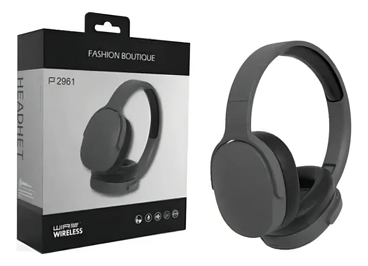Auriculares Estéreo Envolventes Macaroon P2961 Genérica Color Negro