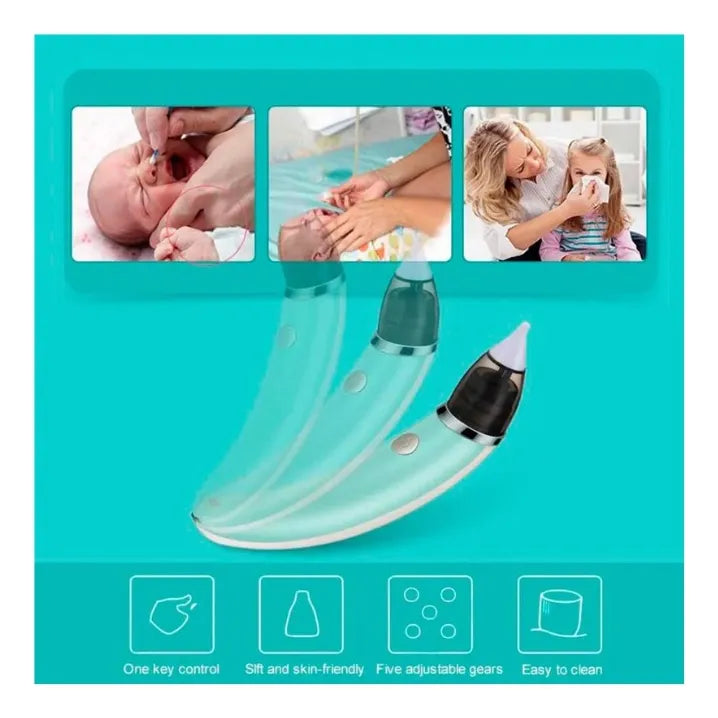 Aspirador Nasal Para Bebés Limpiador Eléctrico De Nariz Colo Verde Claro