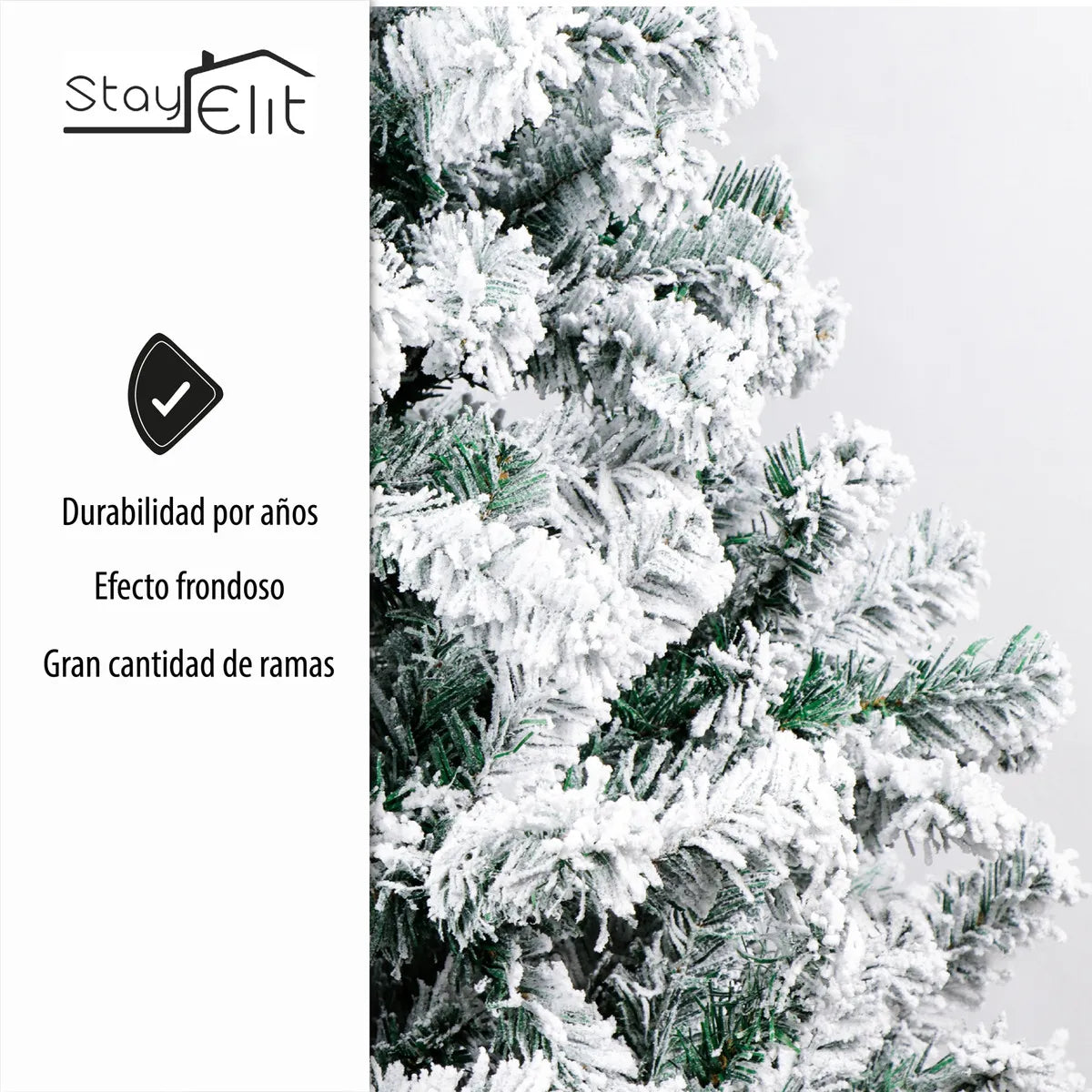 Árbol Artificial De Navidad Nevado 1.70 Color Verde