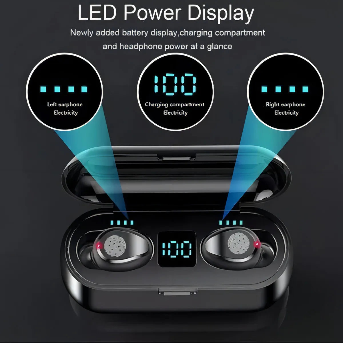 Audifonos Bluetooth F9-5 2022 + Power Bank 2000 Mah