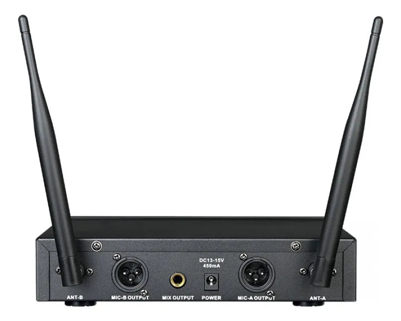 Microfonos Inalambricos Doble Takstar Ts3310 100mt 100ch Uhf Negro
