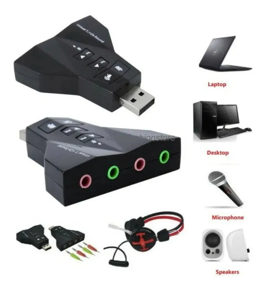 Tarjeta Sonido Usb 7.1 Virtual